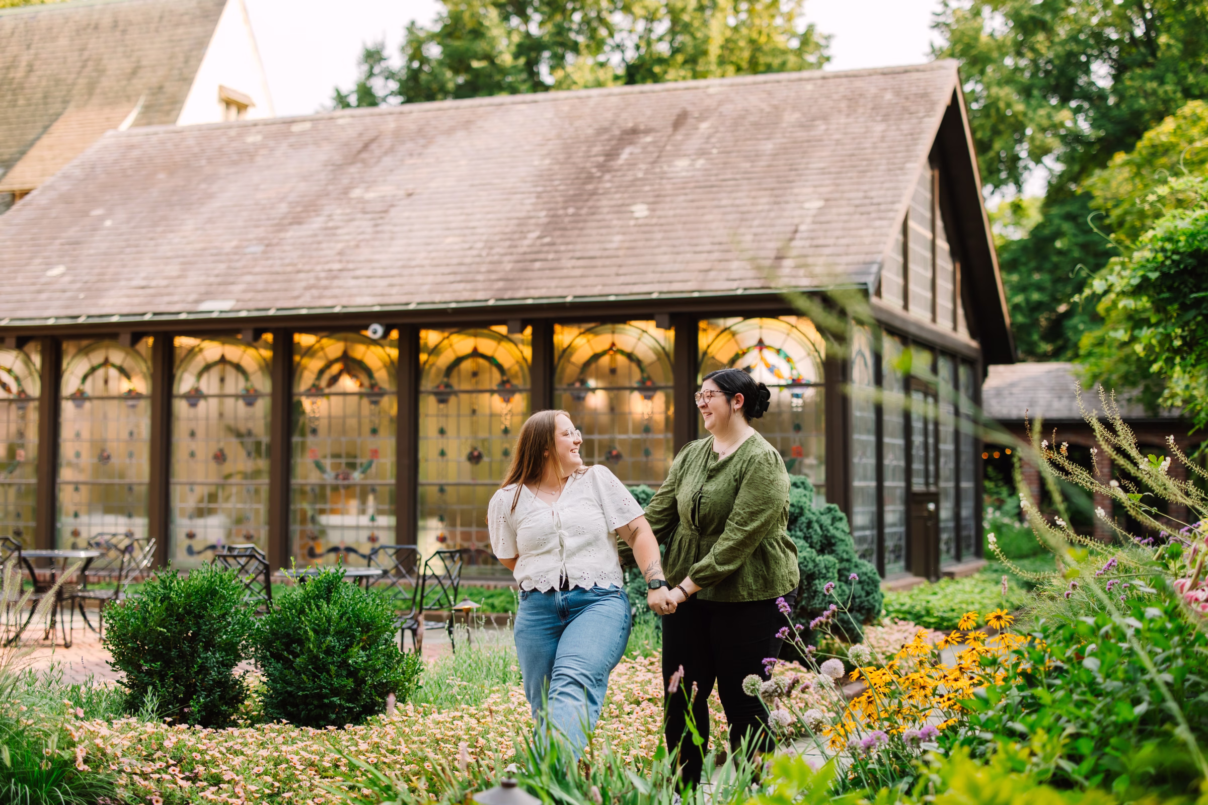 Abby & Alexys’ Light-Filled Engagement Session at The Greenhouse in Kohler