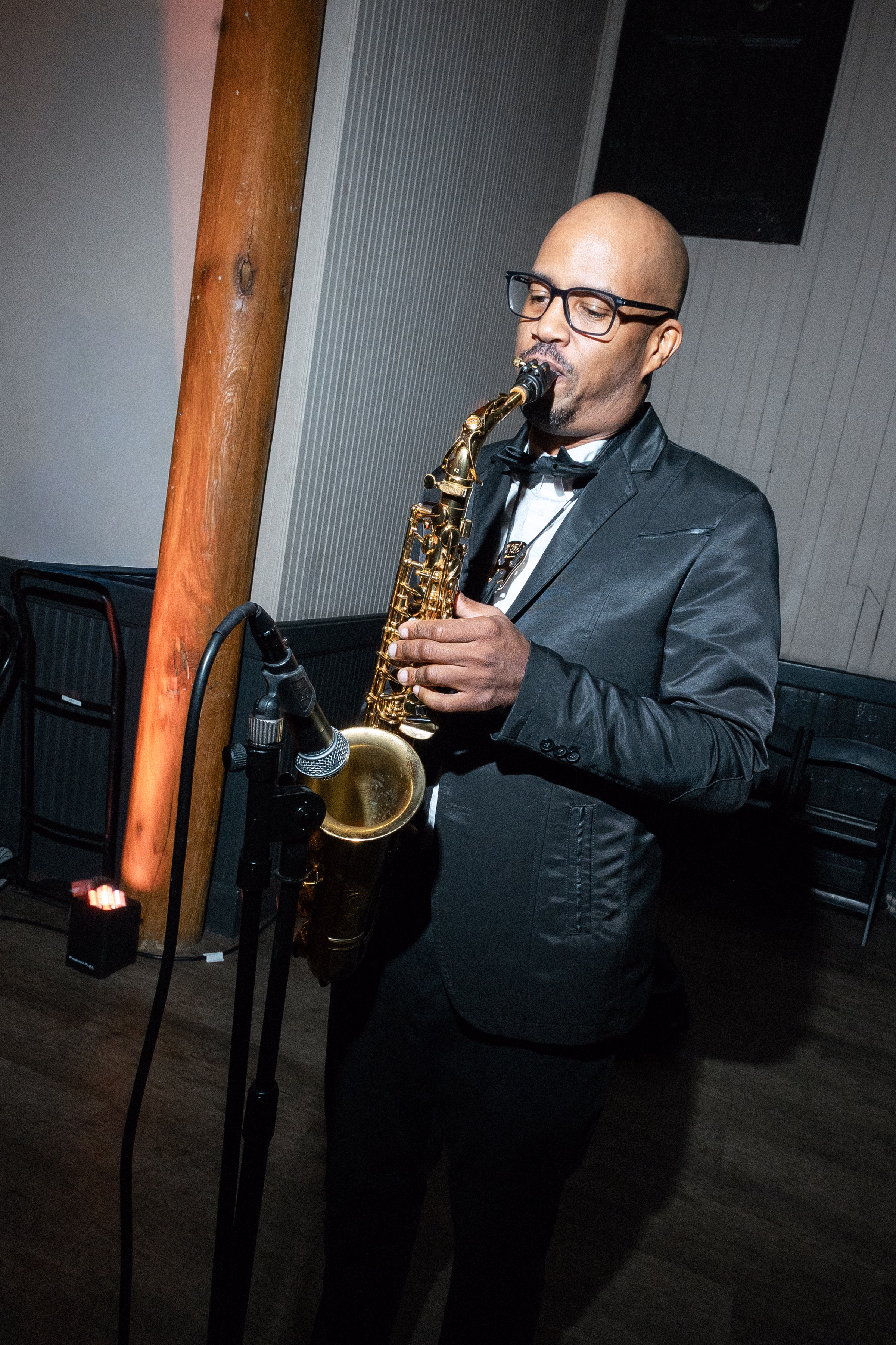 Tobias Cainion Sr. performs live saxophone music