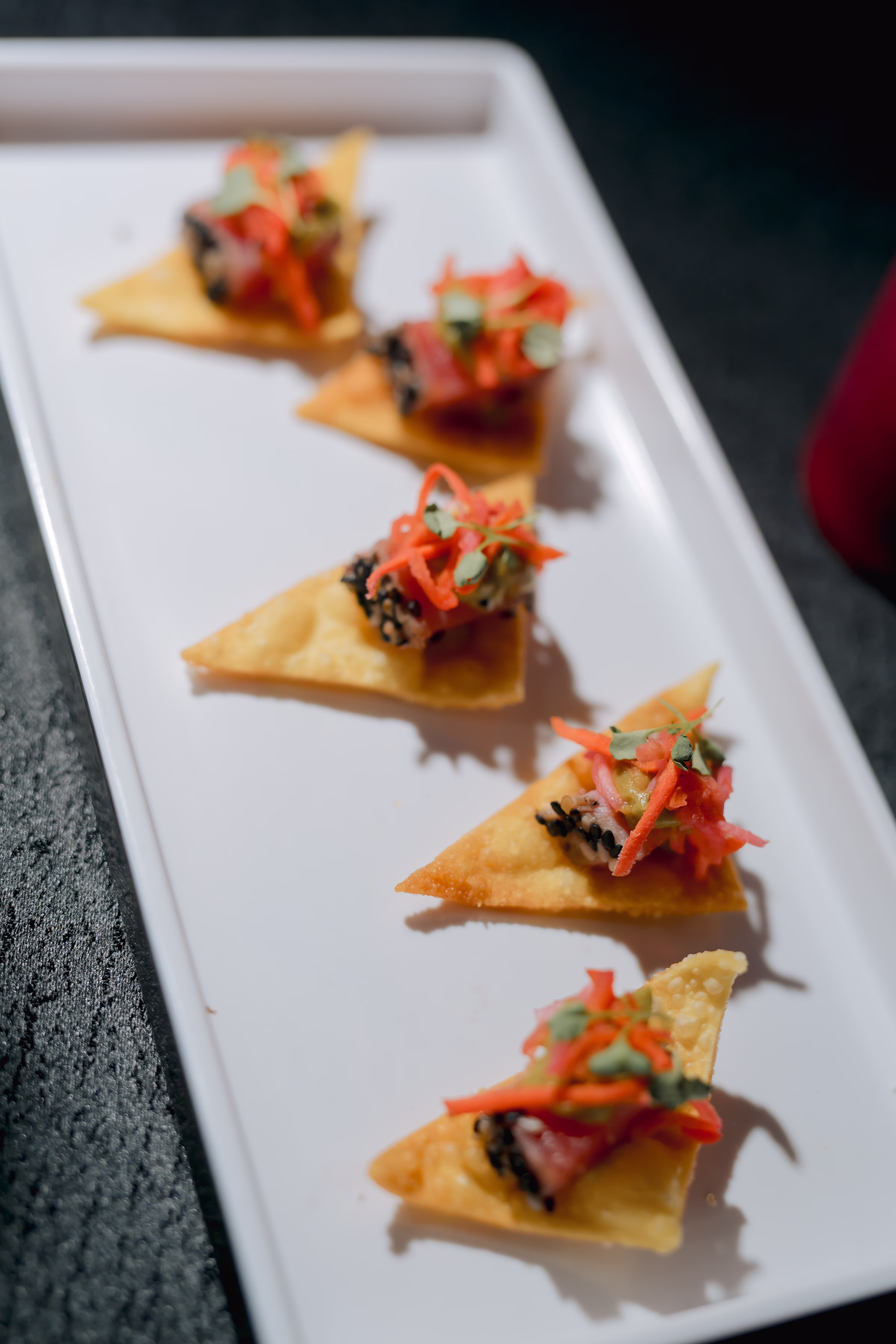Ahi Tuna Nachos from Saz's Catering at Jan Serr Studio in Milwaukee, Wisconsin