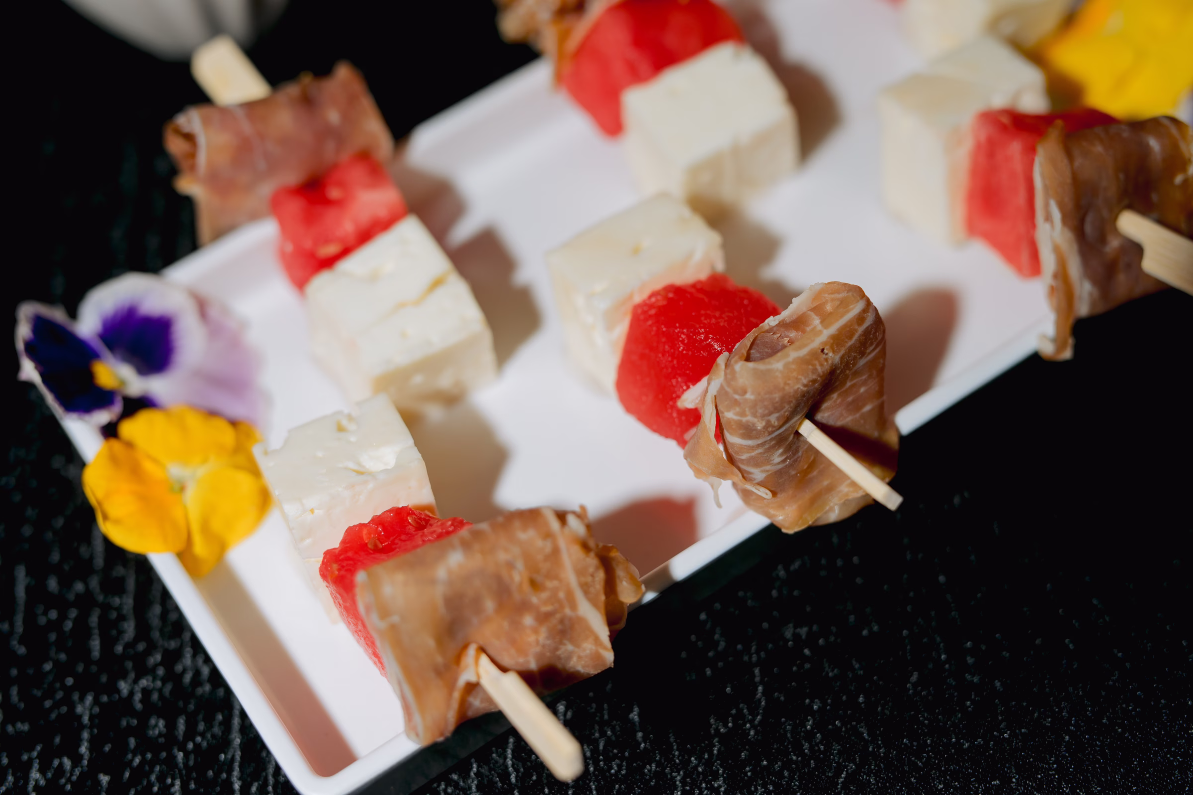 watermelon and feta skewers from Saz's Catering