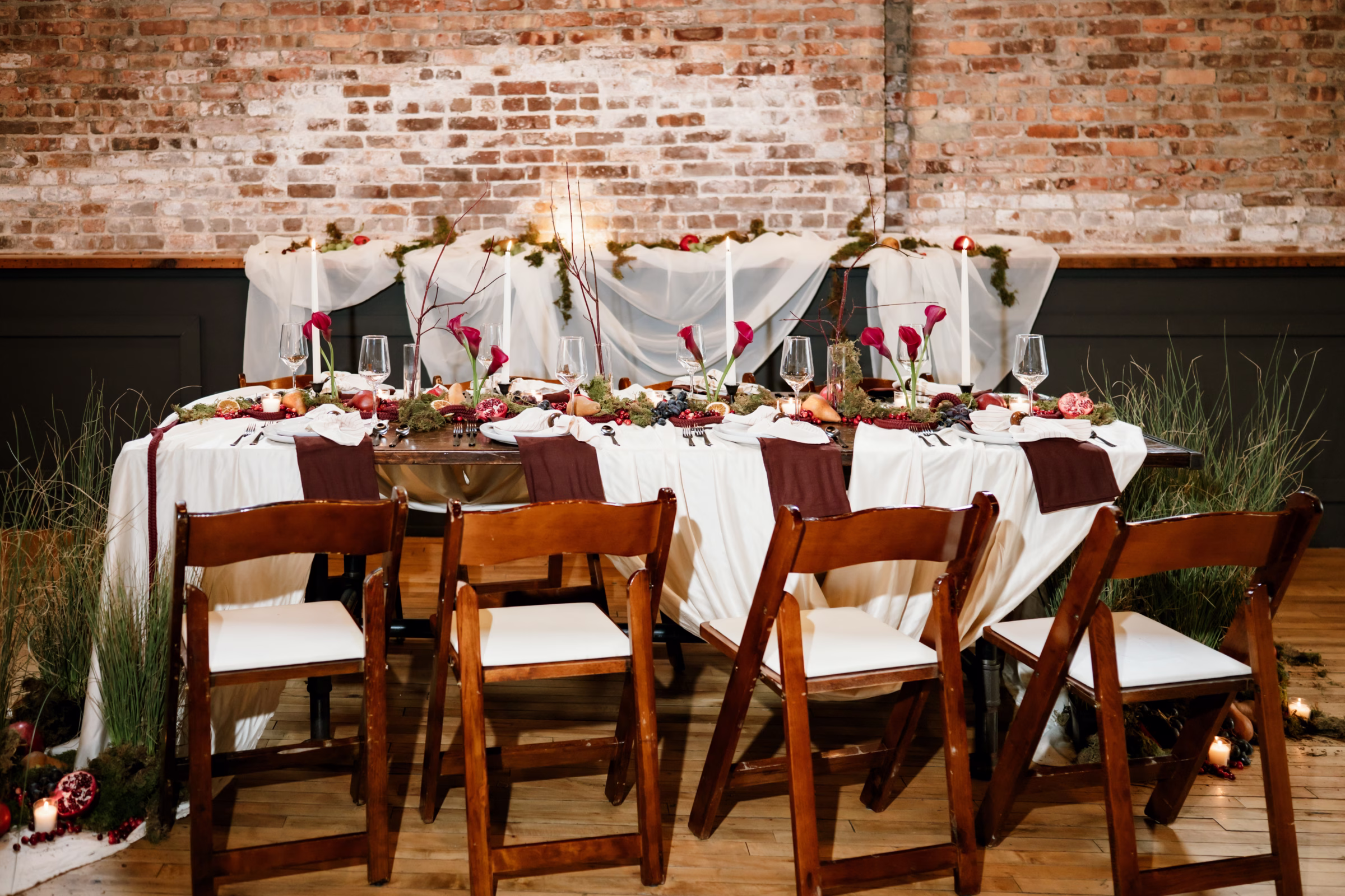 rich velvet fall wedding inspiration mercantile hall burlington wisconsin tablescape decor florals 28 - Rich Velvet Fall Wedding Inspiration at Mercantile Hall in Burlington, Wisconsin wedding tablescape details at Mercantile Hall in Burlington, Wisconsin